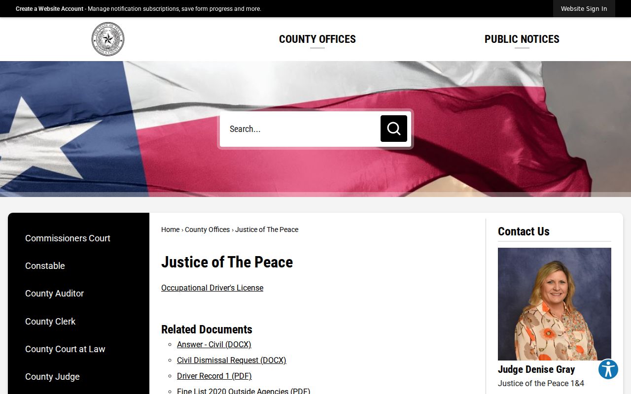 Panola County traffic court records Justice of the Peace routes