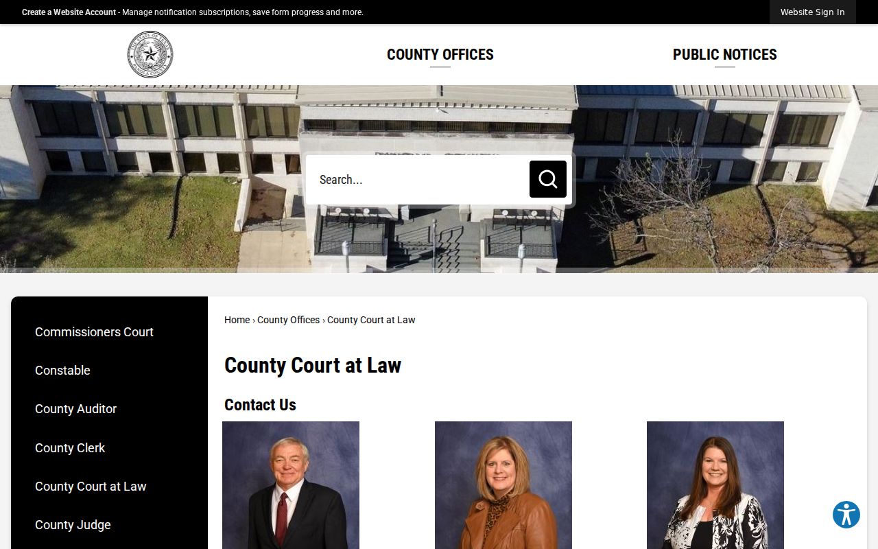 Panola County Court at Law calendar staff details