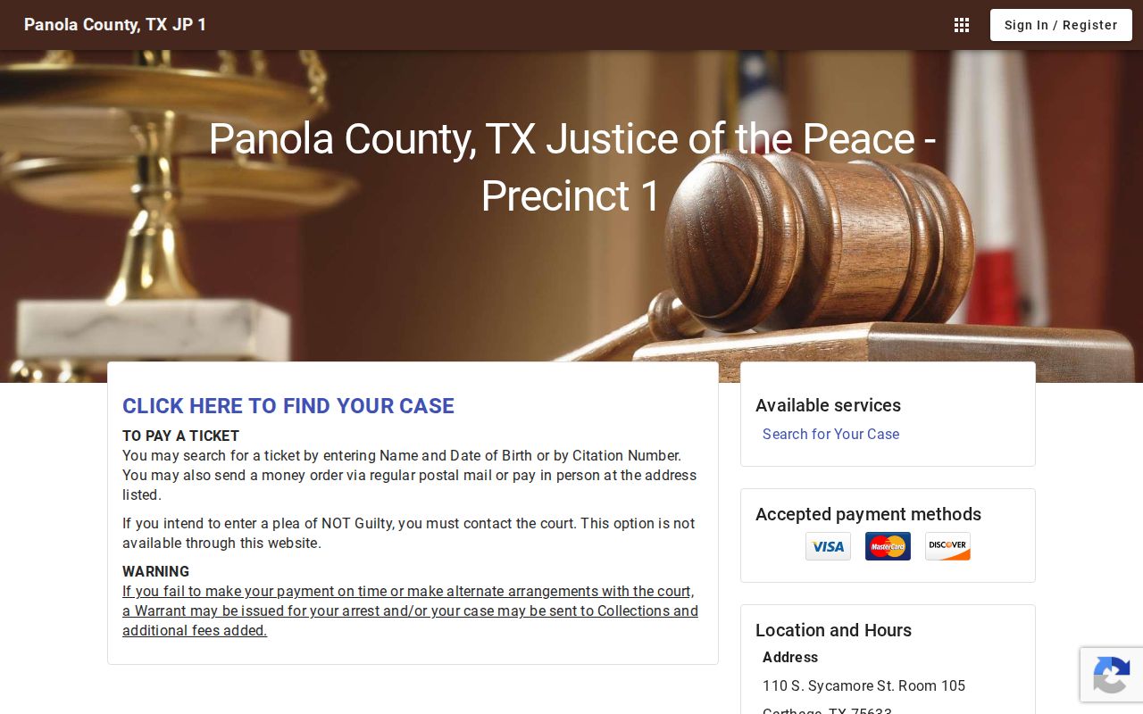 Panola County traffic court records name date of birth and citation search