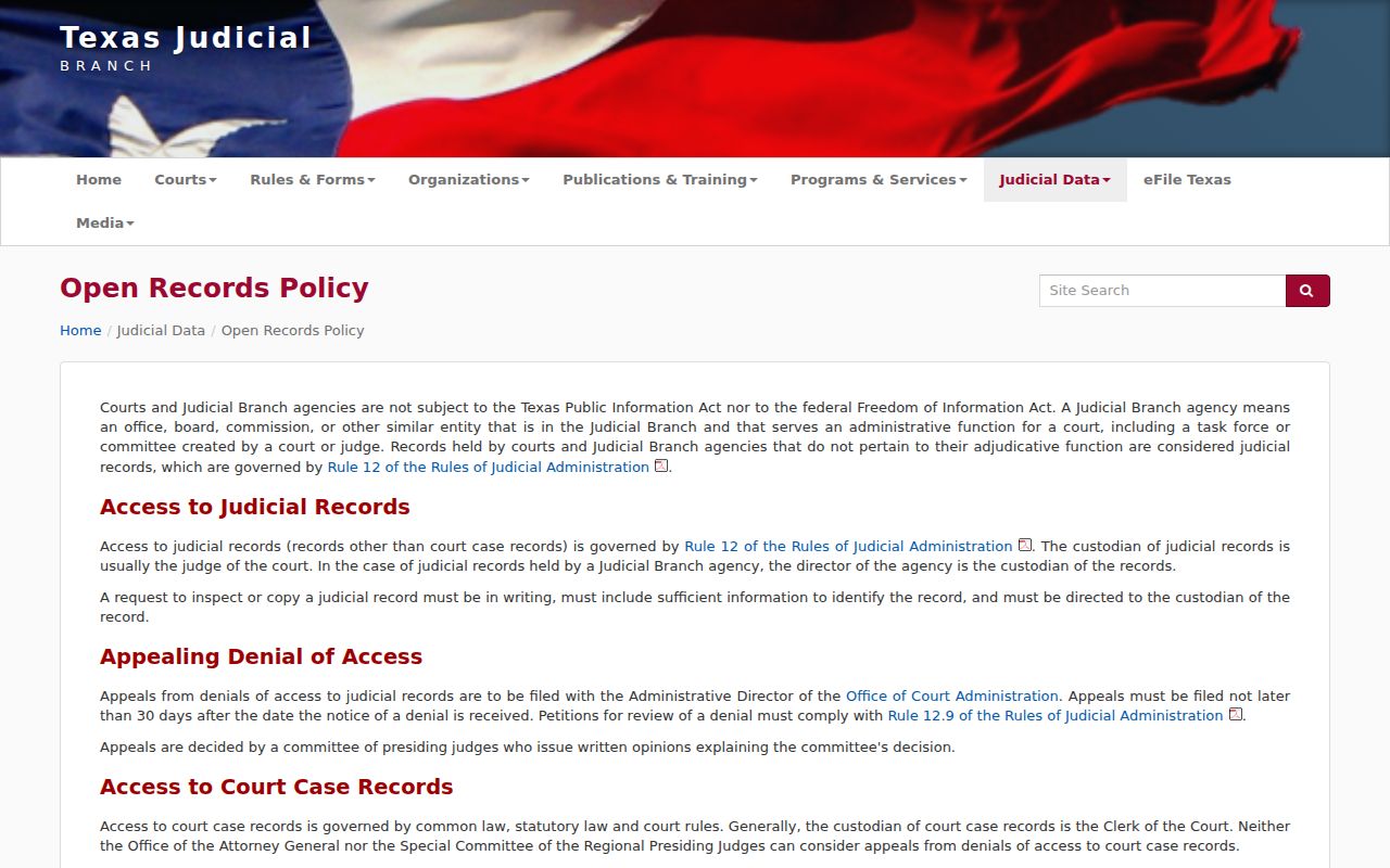Panola County court records case versus judicial record distinction