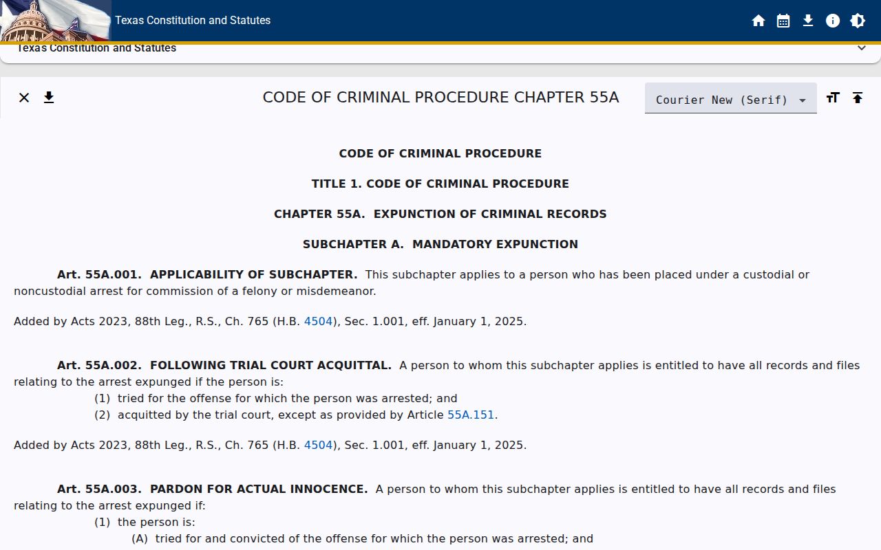 Panola County criminal docket expunction law source