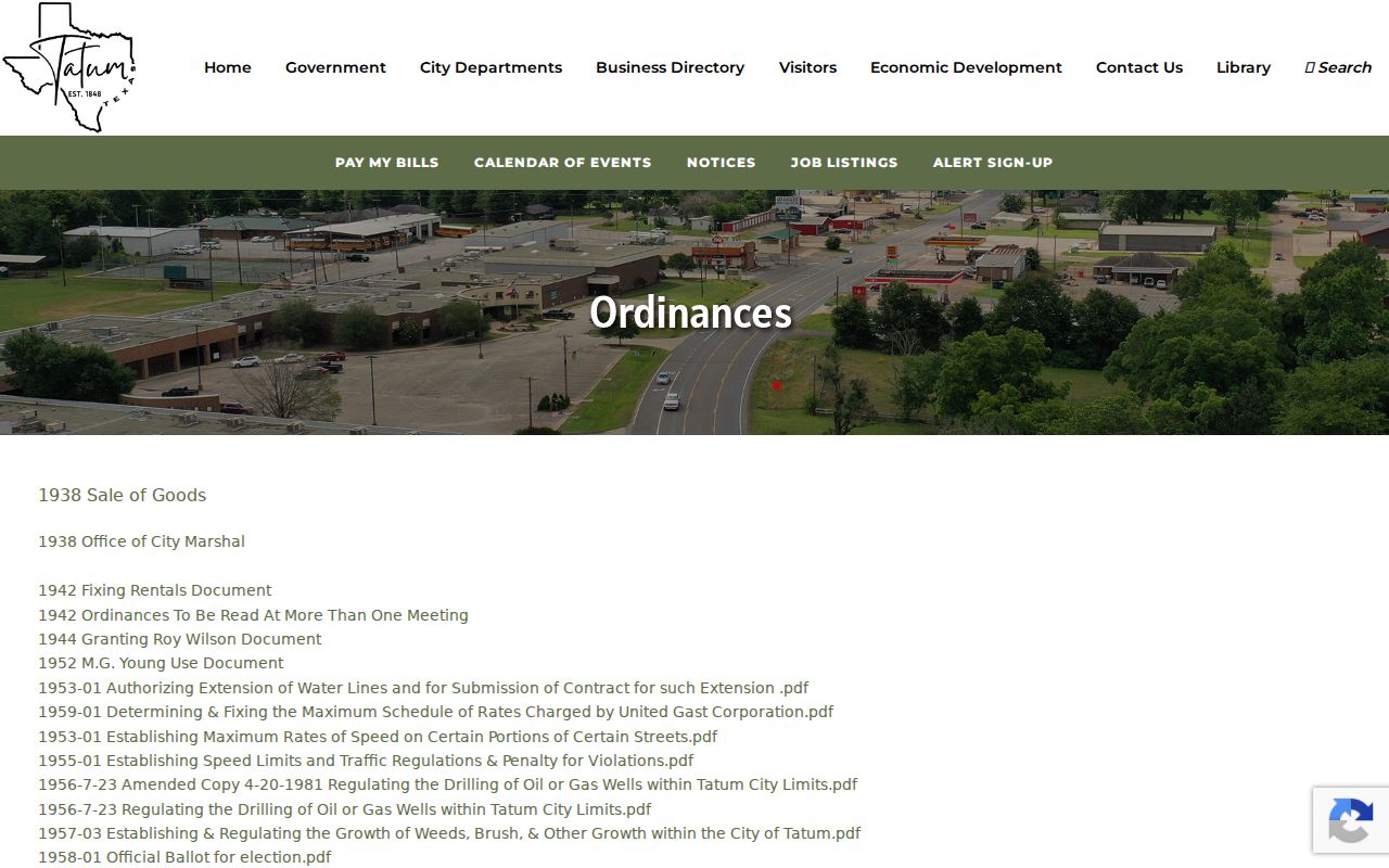 Tatum court docket municipal court ordinance history