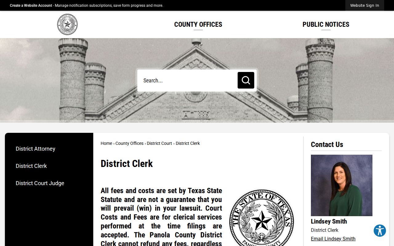 Panola County court docket District Clerk contact details